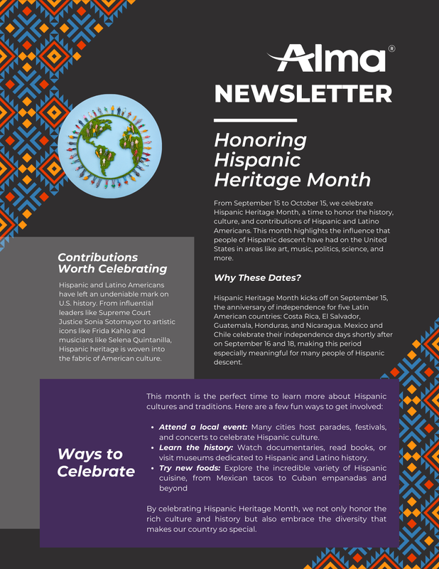 Alma Hispanic Heritage newsletter