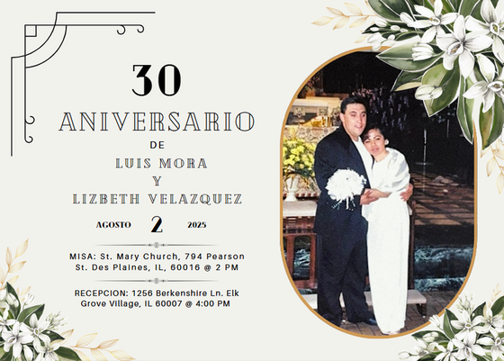 30 Aniversario invitation